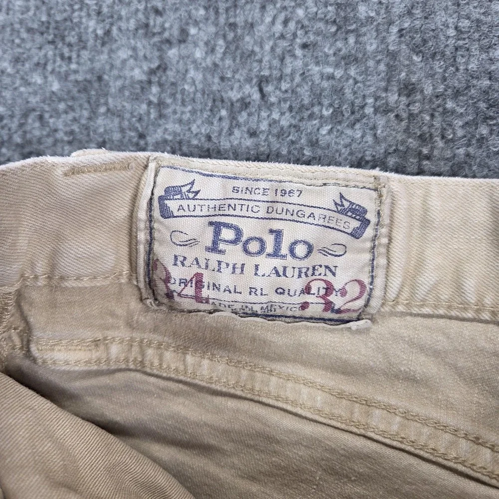 Polo Ralph Lauren Jeans Mens 34x30 Beige Slim Straight‎ Stretch Denim Pants
